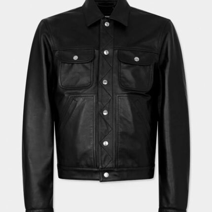 Leather Boxy Jean Jacket