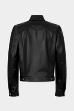 Leather Boxy Jean Jacket f